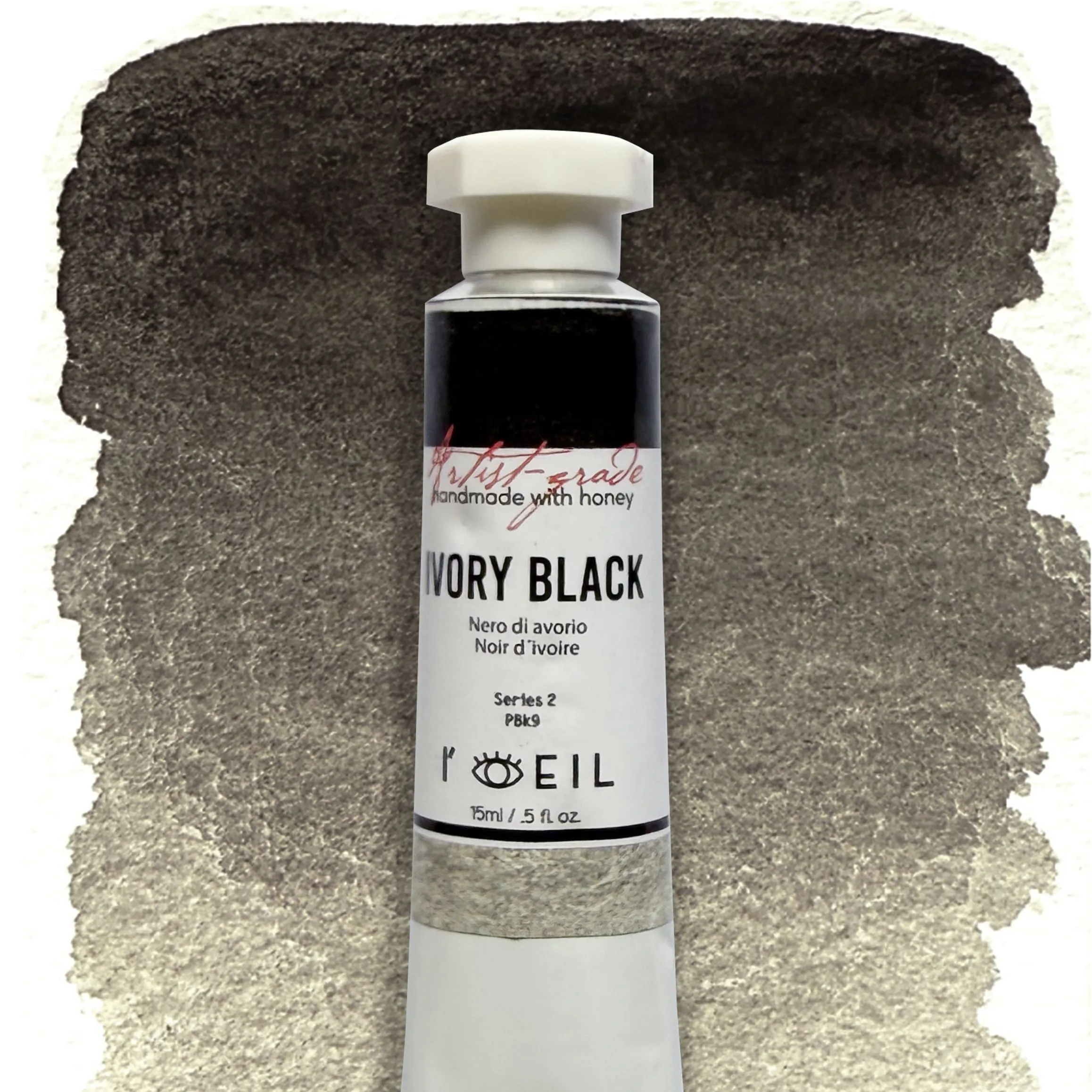Ivory Black Pbk9 - Artist Grade Handmade Honey Based Watercolor Tube 15Ml quality wide