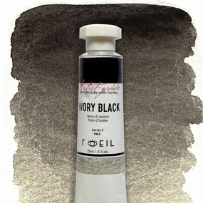 Ivory Black Pbk9 - Artist Grade Handmade Honey Based Watercolor Tube 15Ml large single