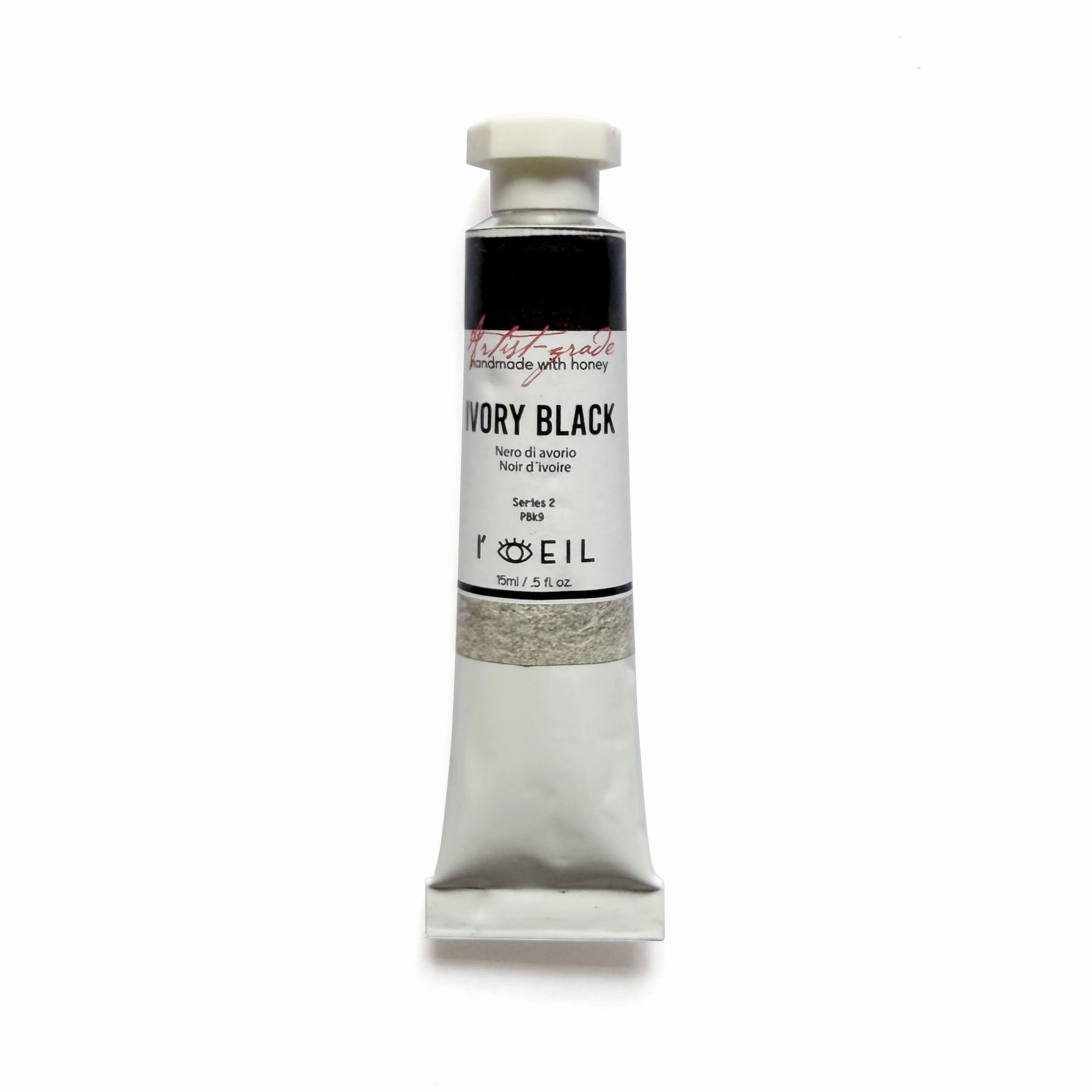 Ivory Black Pbk9 - Artist Grade Handmade Honey Based Watercolor Tube 15Ml linen