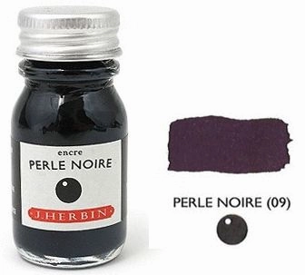 J Herbin Bottled Ink Perle Noire - 10Ml kit tall