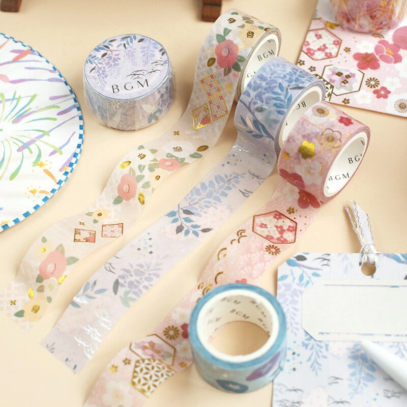 Japanese Gold Camellia Washi Tape washable economical