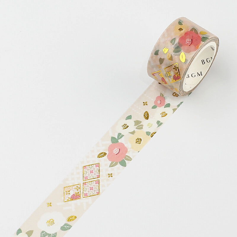 Japanese Gold Camellia Washi Tape finest