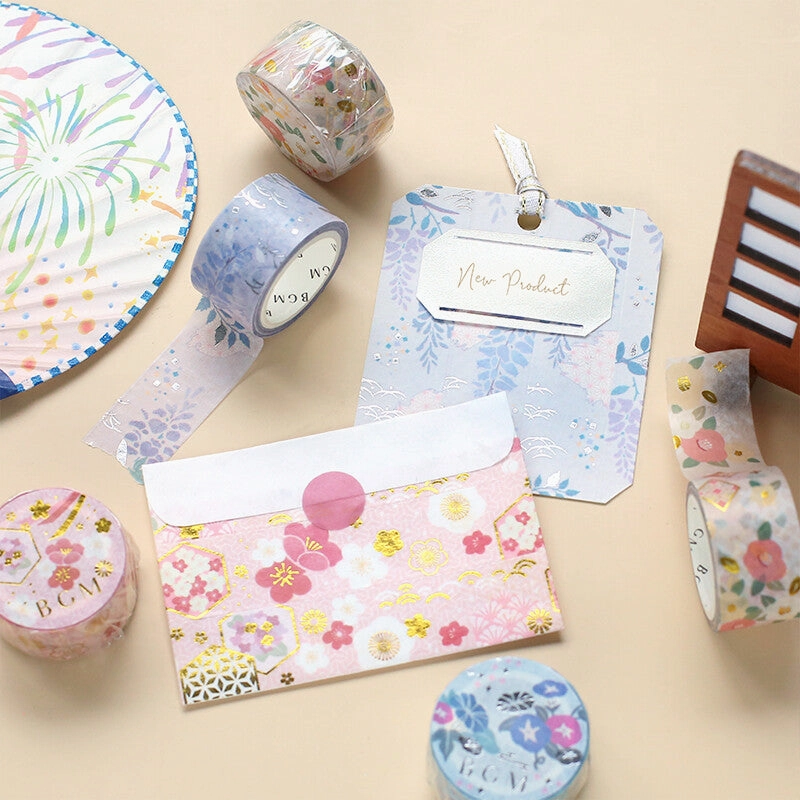 Japanese Gold Camellia Washi Tape tiny