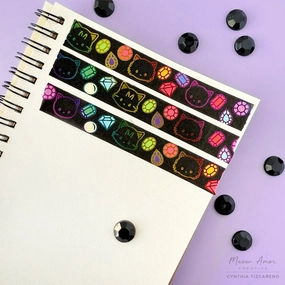 Jewel Cats Rainbow Foil Washi Tape large multipack