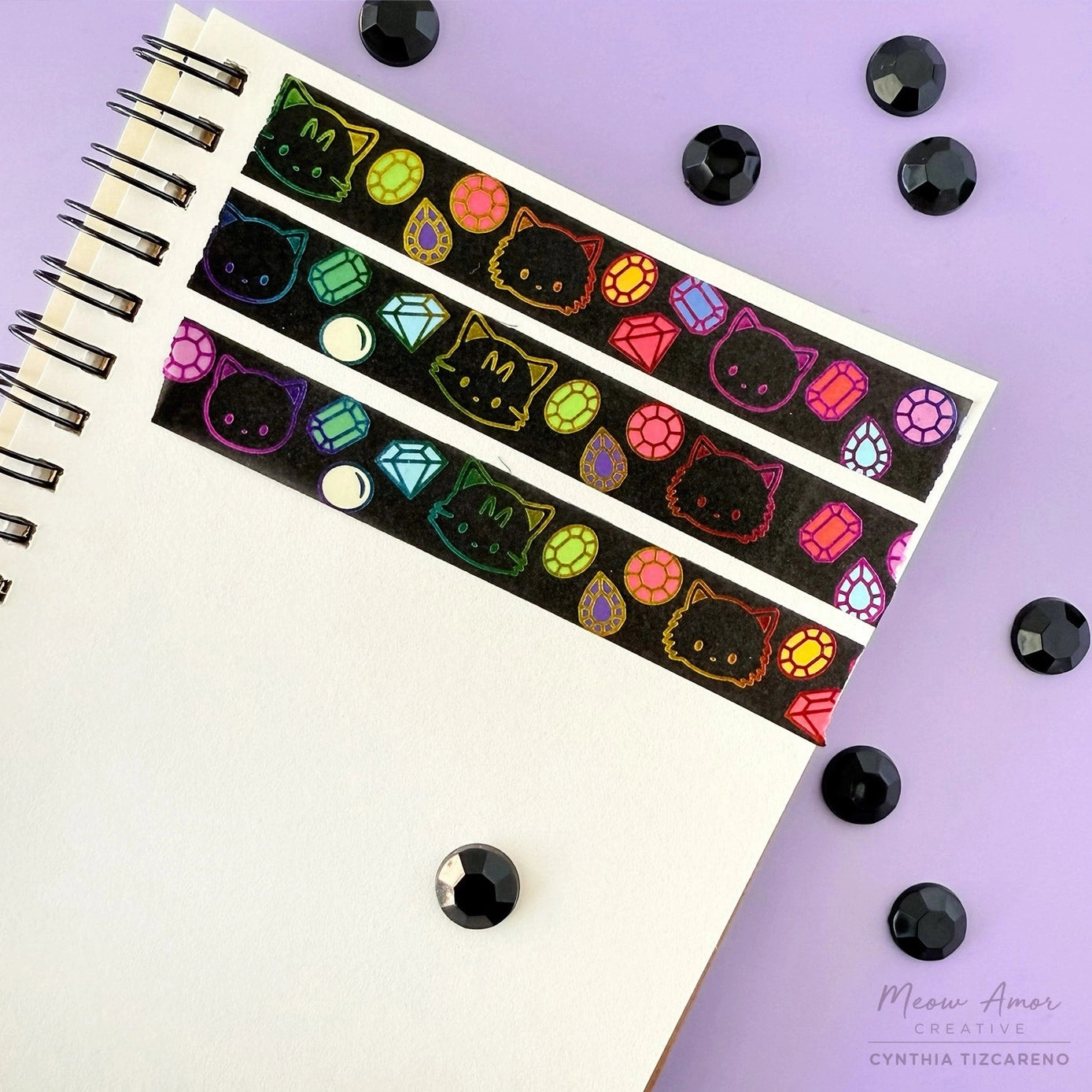Jewel Cats Rainbow Foil Washi Tape large multipack