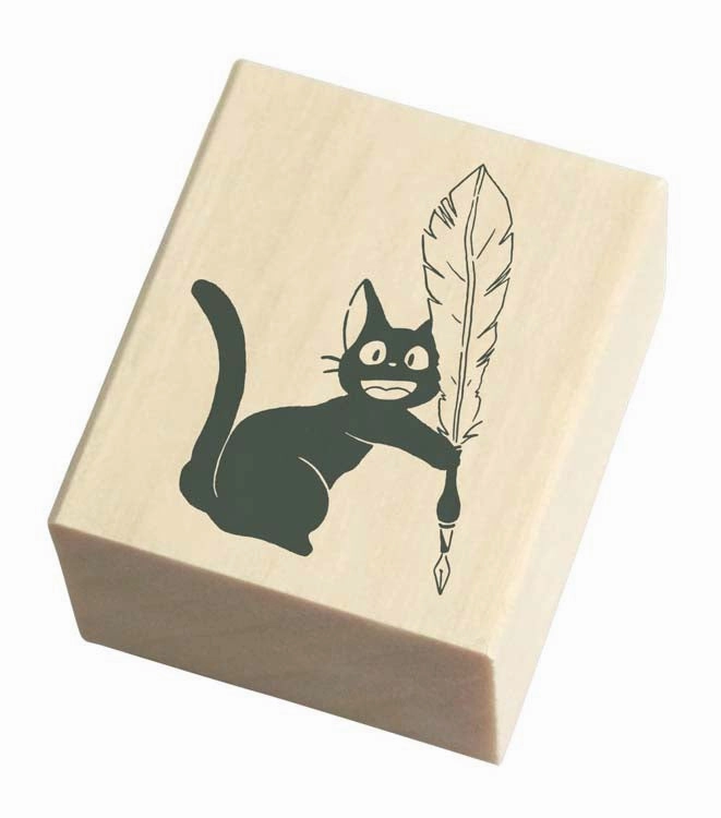 glass Jiji And Fountain Pen Rubber Stamp