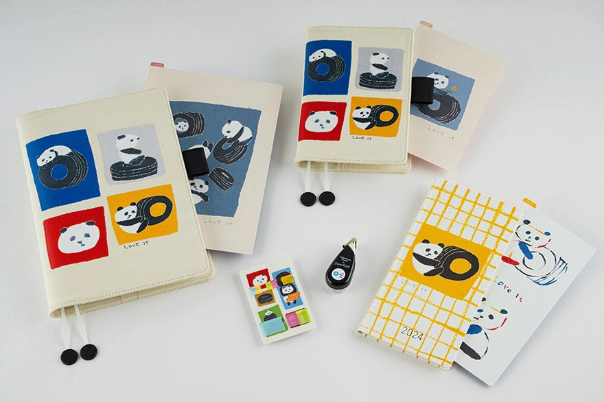 Jin Kitamura Hobonichi Translucent Sticky Notes - Love It (Panda) muted