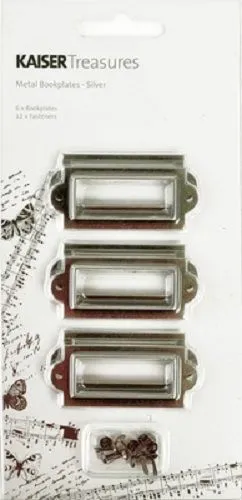 Kaisercraft Metal Bookplates - Silver gift matte