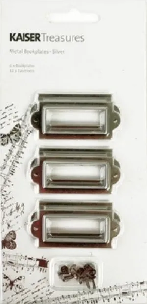 Kaisercraft Metal Bookplates - Silver gift matte