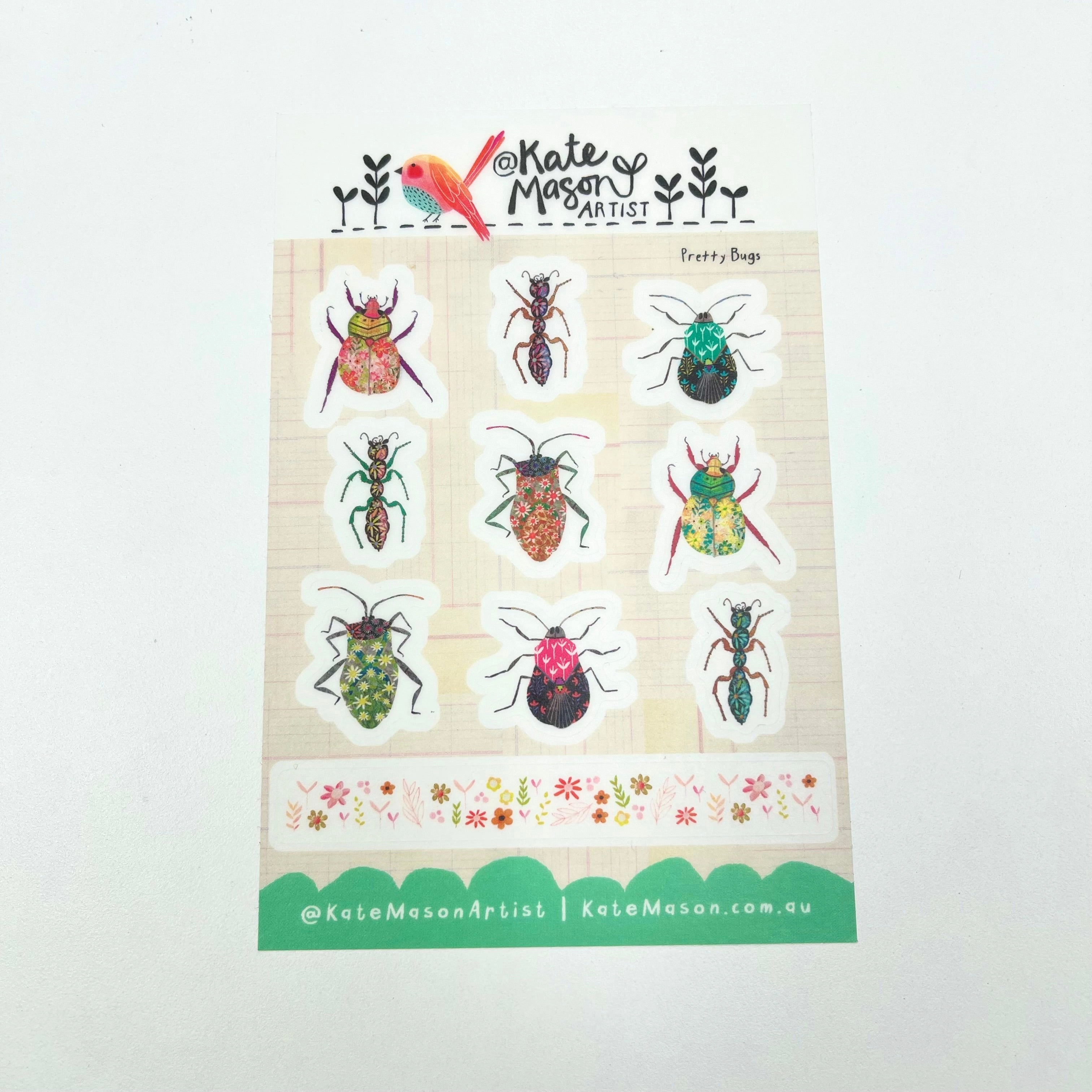 rugged multipack Kate Mason Sticker Sheet - Pretty Bugs