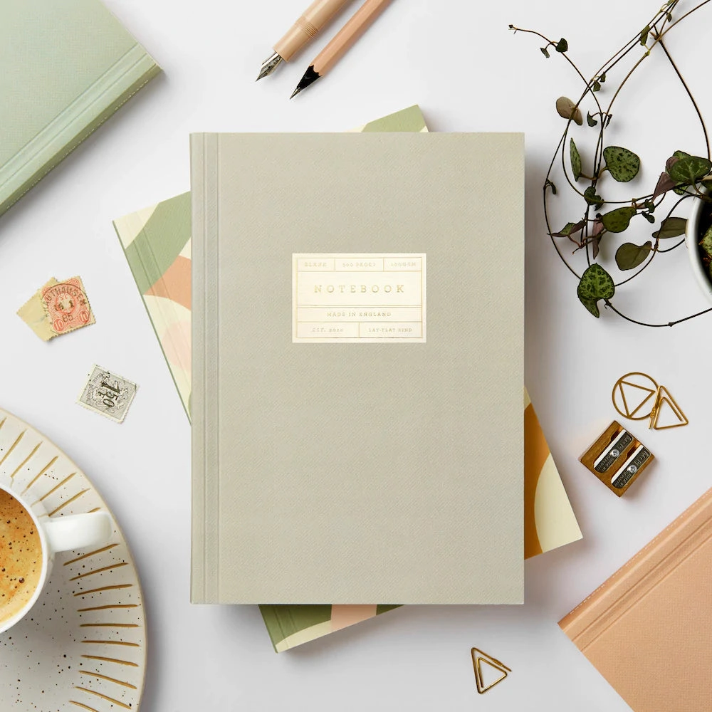 Katie Leamon Grey Flat Lay Notebook - Blank pack narrow