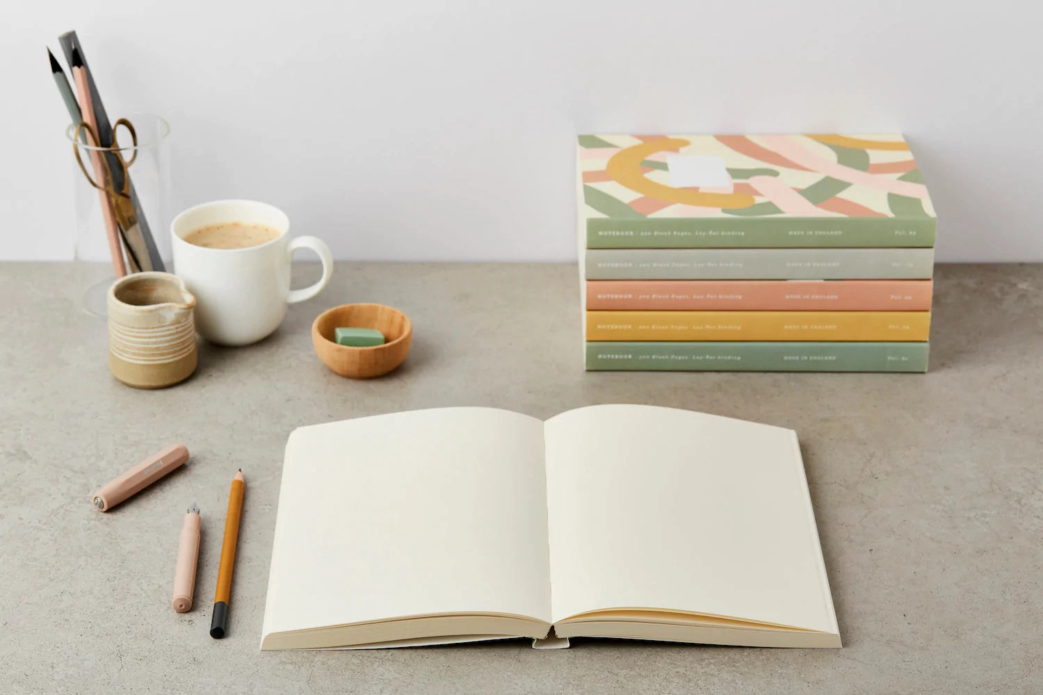 Katie Leamon Grey Flat Lay Notebook - Blank limited resilient