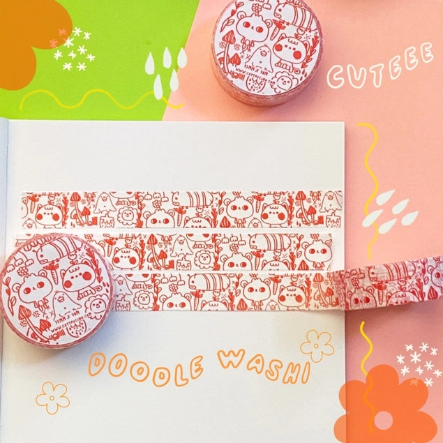 Kawaii Doodle Washi Tape manual locking