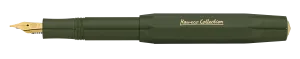 Kaweco Skyline Sport Dark Olive Fountain Pen wooden