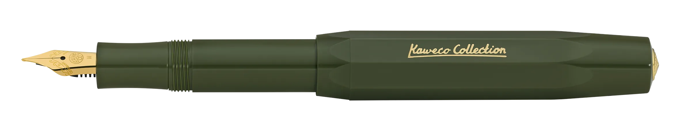 Kaweco Skyline Sport Dark Olive Fountain Pen wooden