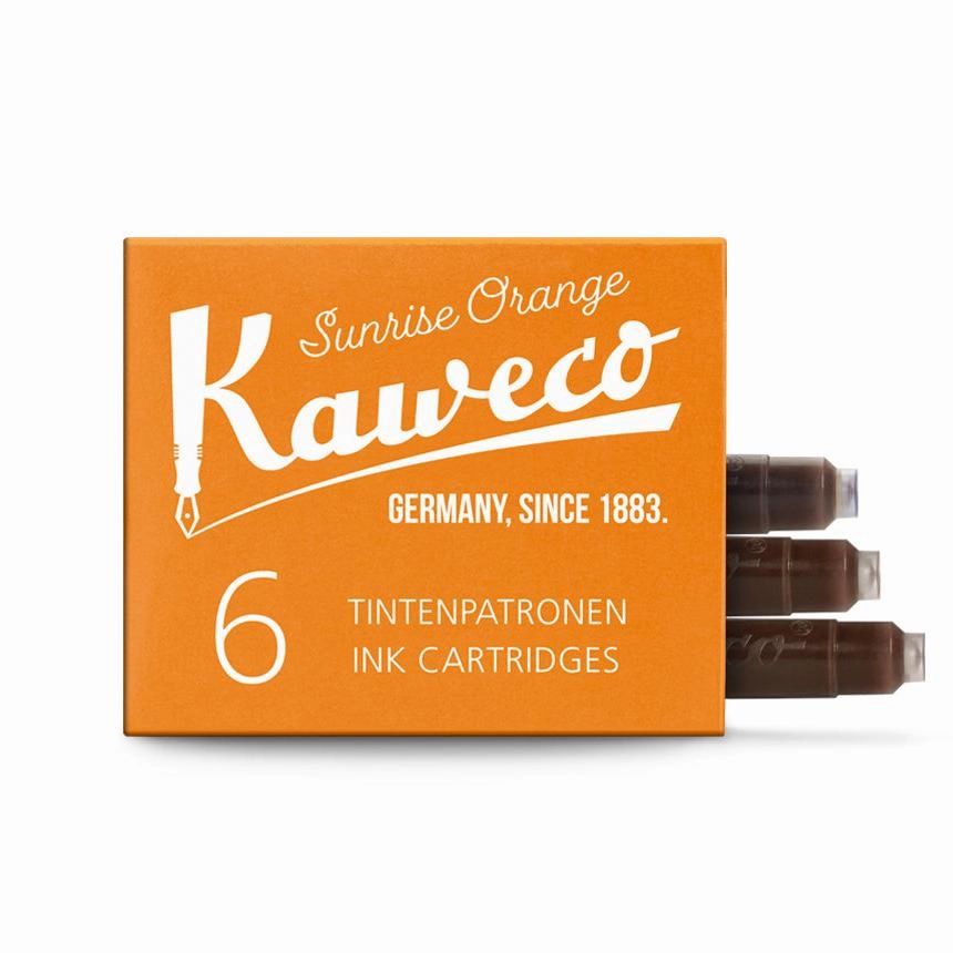 Kaweco Ink Cartridges 6-Pack Sunrise Orange wooden stackable
