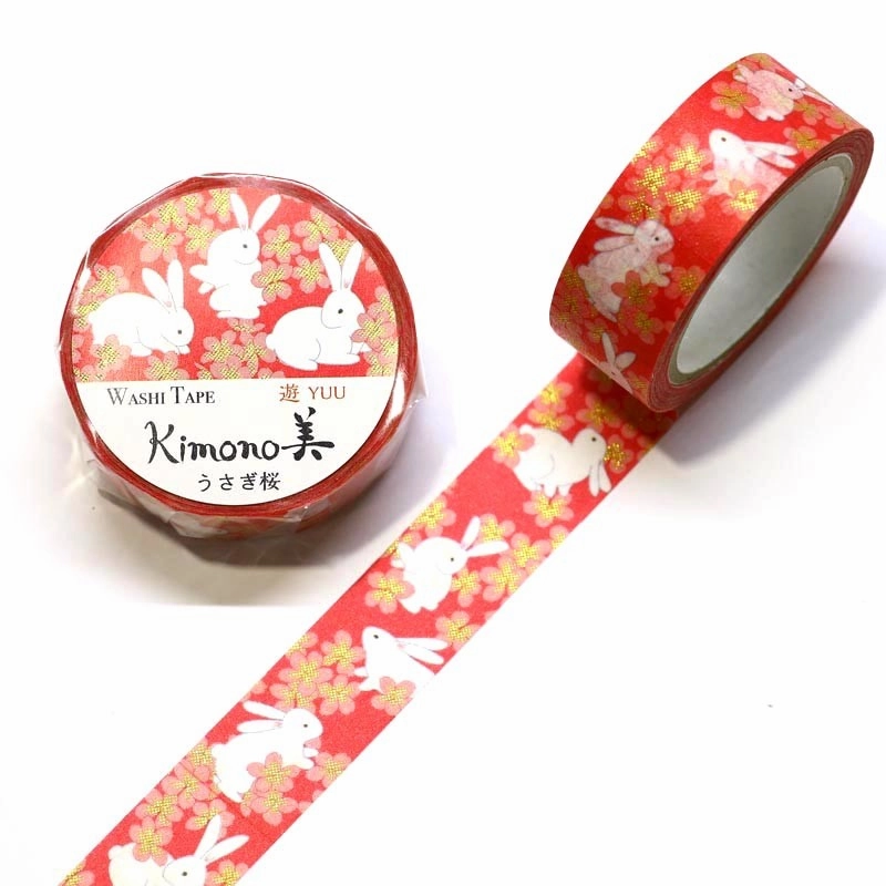 Kimono Rabbit Japanese Washi Tape washable