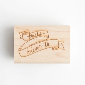 compact Kindly Deliver To Banner Rubber Stamp