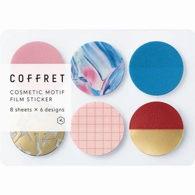 retractable King Jim Coffret Cosmetic Motif Film Stickers Circle Pink Float
