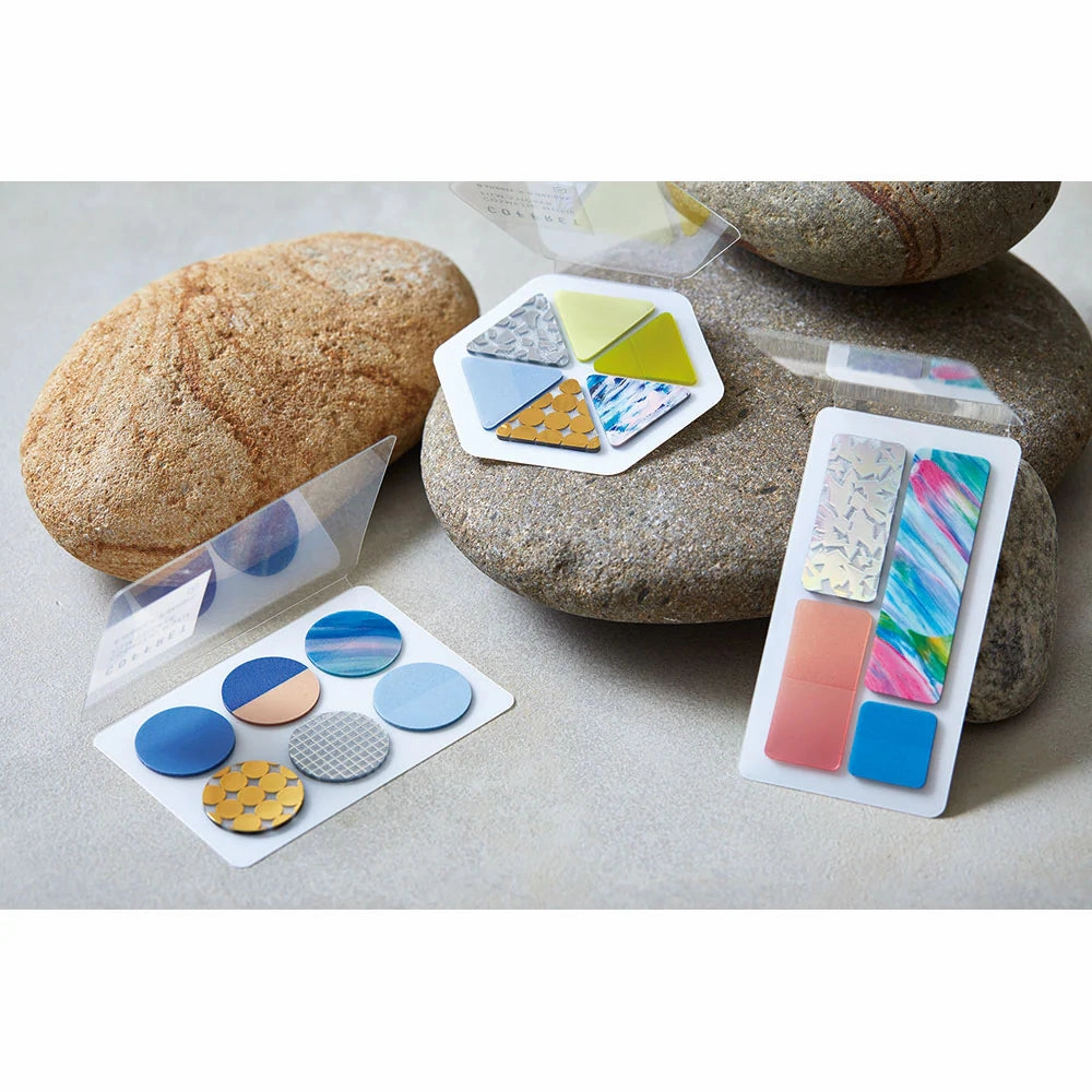King Jim Coffret Cosmetic Motif Film Stickers Oval Chiffon Yellow narrow