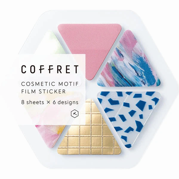 essential King Jim Coffret Cosmetic Motif Film Stickers Triangle Pink Float