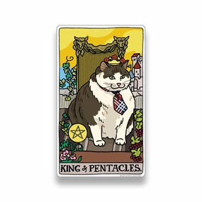 King Of Pentacles Tarot Cat Meme Stickers (Minor Arcana) quickdry handy