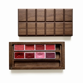 Kiss Me: Handmade Watercolor Paints Set Of 8 In Wooden Box Case, Full Pan 3.2Ml(Assorted Red Colors) cotton