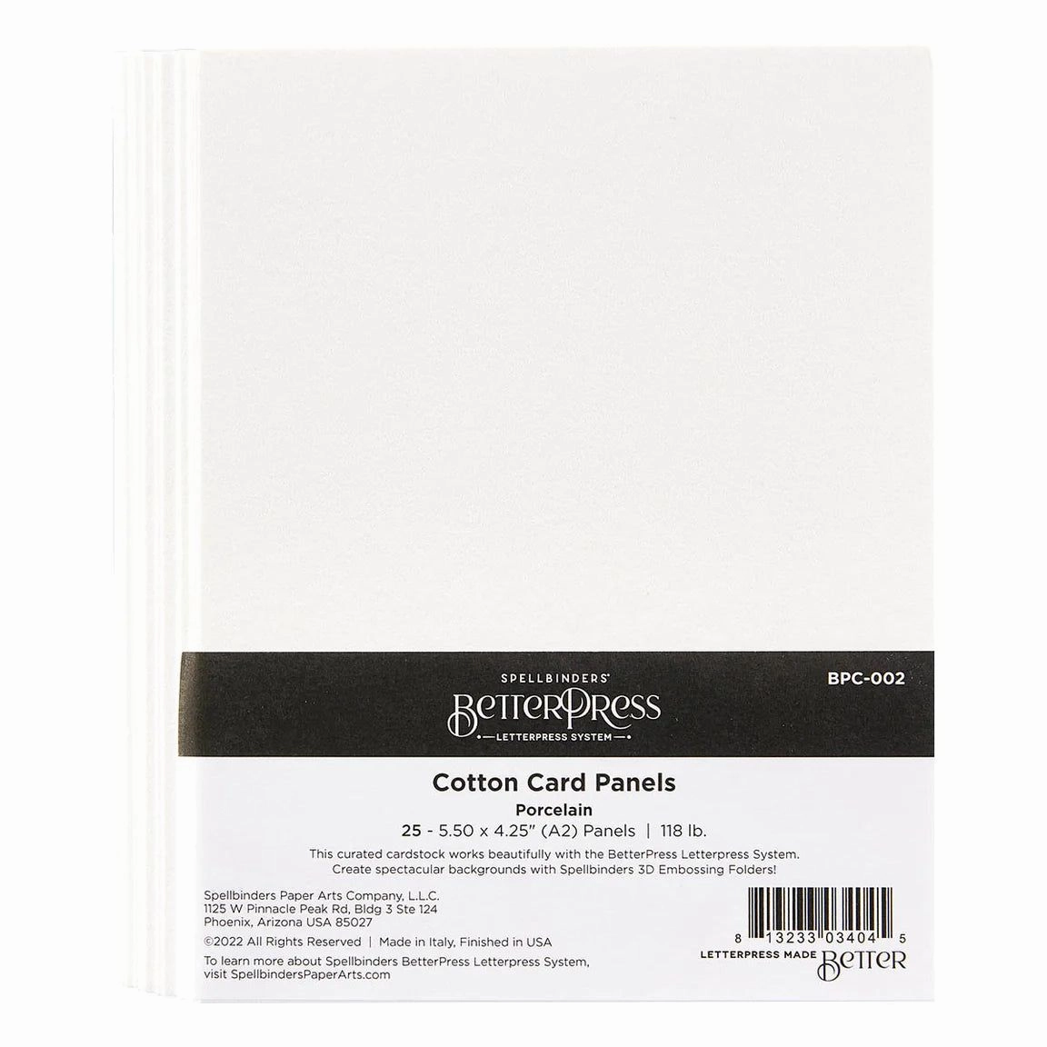 Porcelain Betterpress A2 Cotton Card Panels - 25 Pack stackable