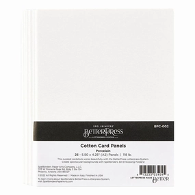 Porcelain Betterpress A2 Cotton Card Panels - 25 Pack stackable
