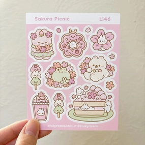 maxi sealed Sakura Picnic Sticker Sheet
