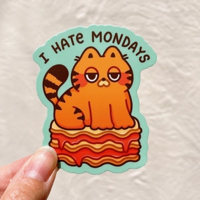 shockproof bold Stickyriceco Vinyl Sticker - I Hate Mondays