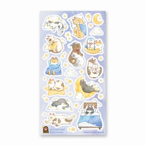 glossy resin Kitties In Dreamland Sticker Sheet