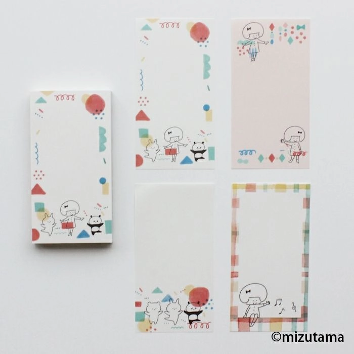 Kokoro Moyou Slim Memo Pad - Happy expandable classic
