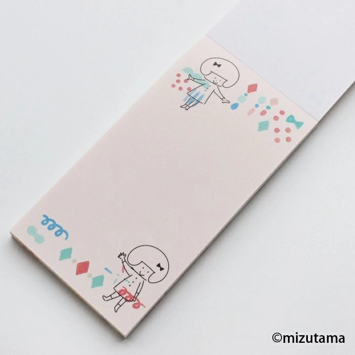thin Kokoro Moyou Slim Memo Pad - Happy