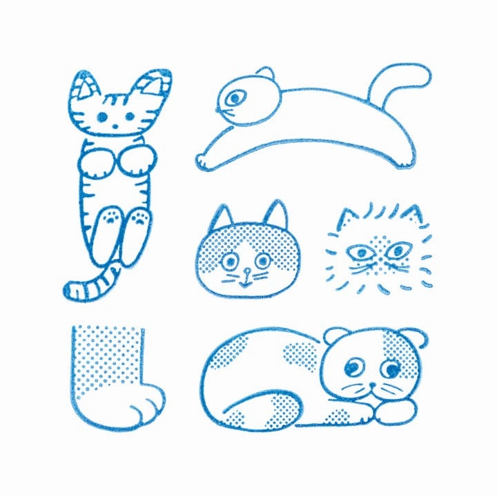 compact Kori Jirushi Crystal Clarity Stamp Set- Cat