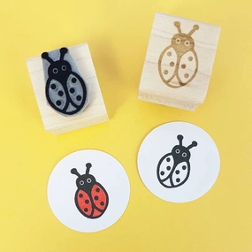 bamboo adjustable Ladybird Ladybug Mini Rubber Stamp