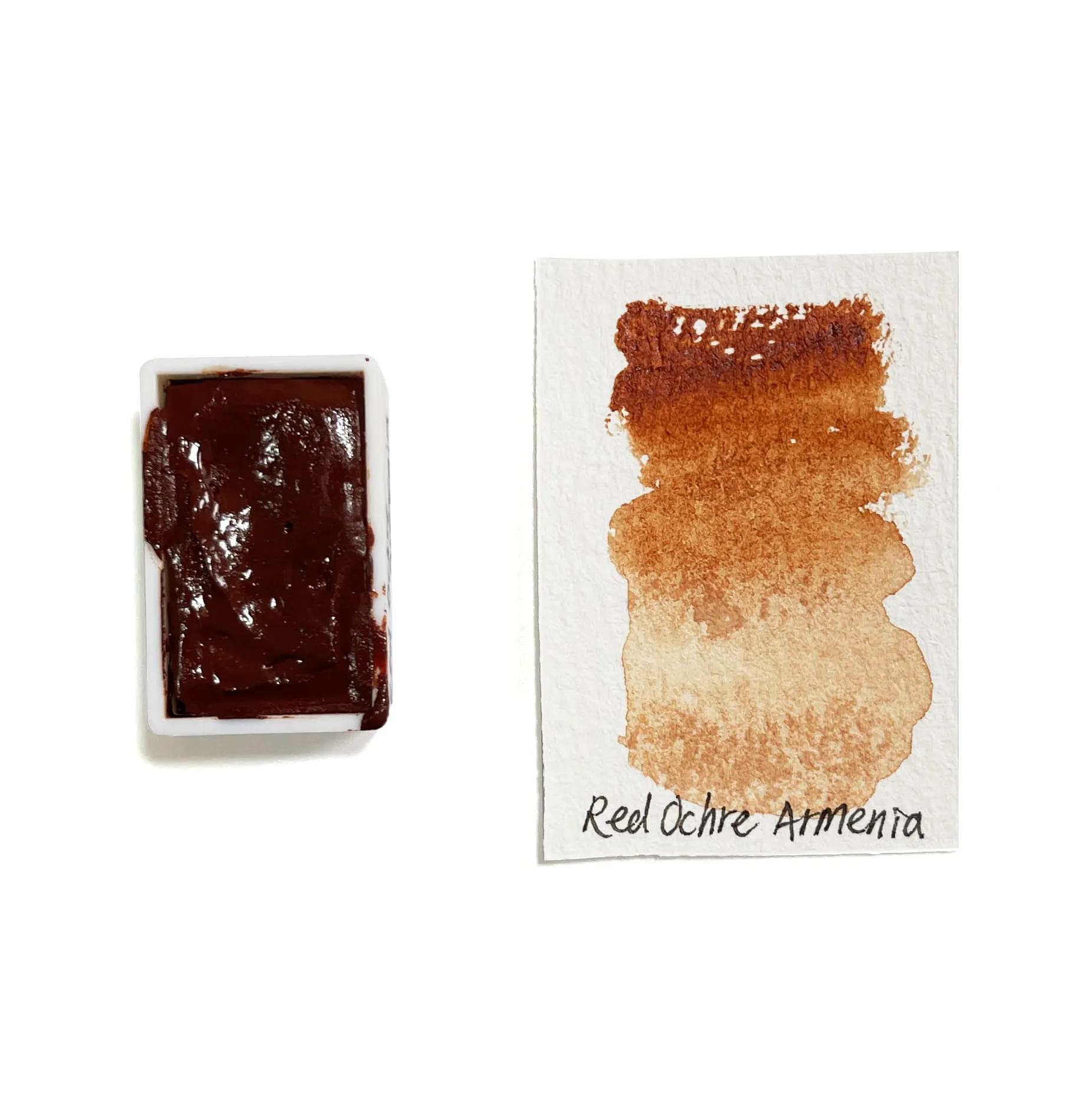 Red Ochre Armenia Pr102 - Artist Grade Handmade Honey Based Watercolor Paint Full Pan 3.2Ml glossy