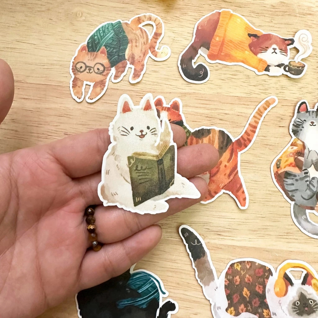 lightweight popular Paperaicashop Cozy Cats Sticker Pack
