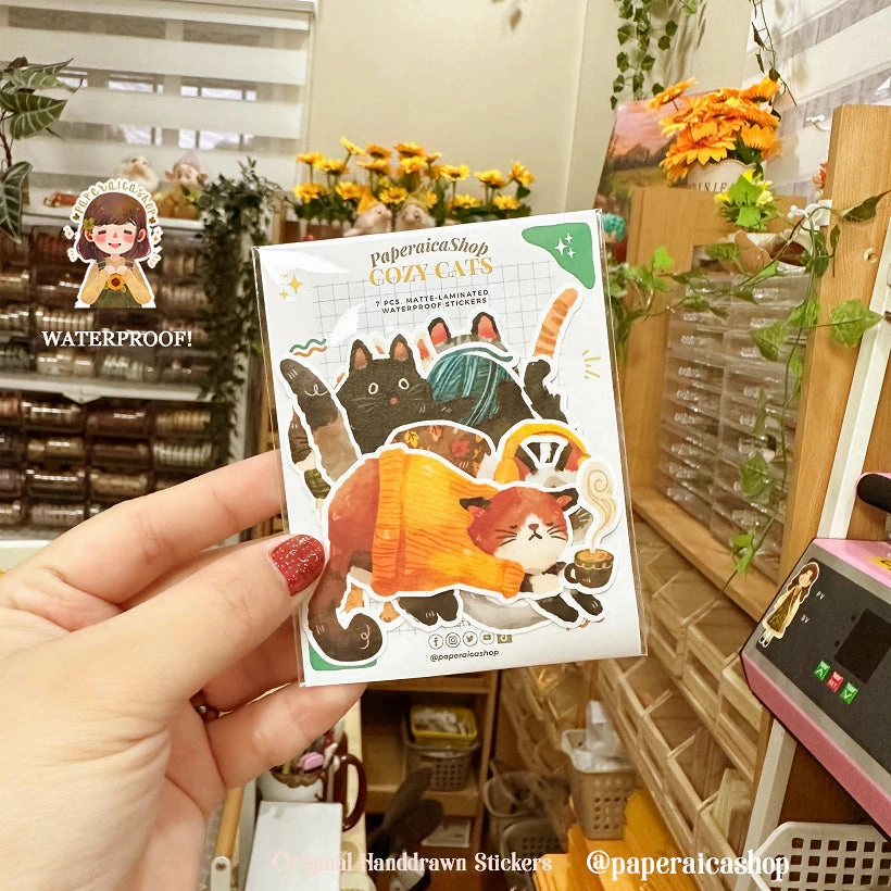 Paperaicashop Cozy Cats Sticker Pack organic