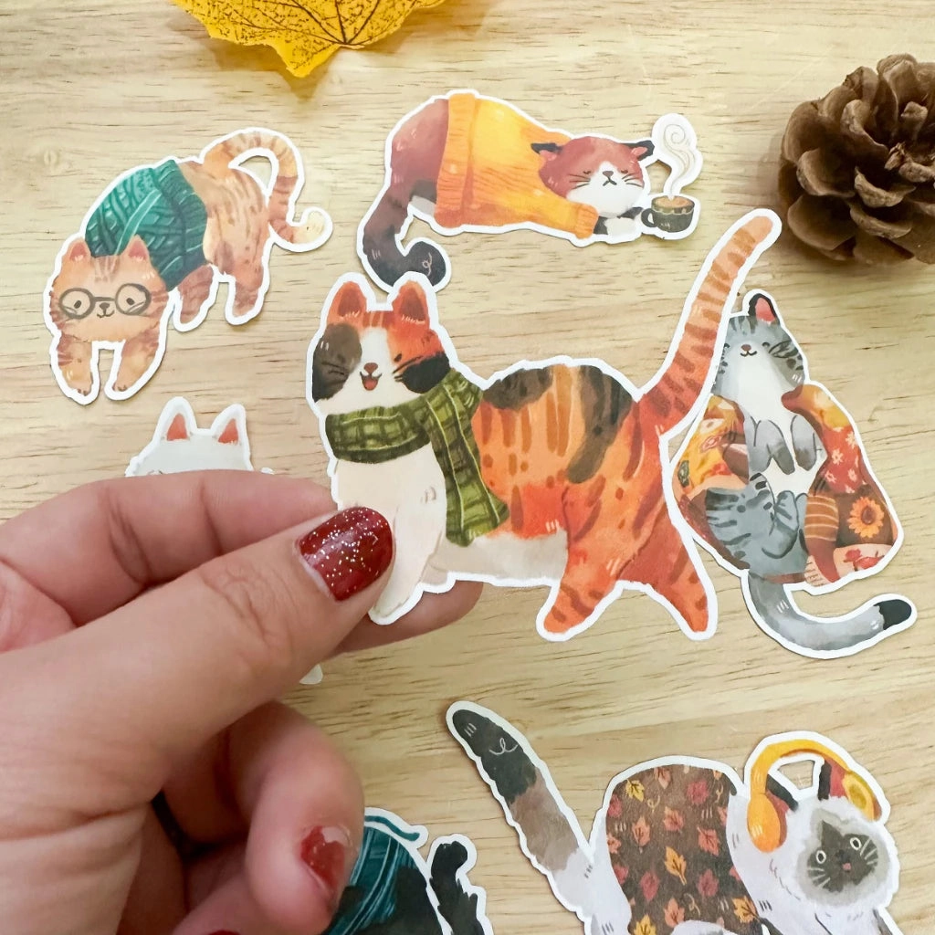 Paperaicashop Cozy Cats Sticker Pack robust