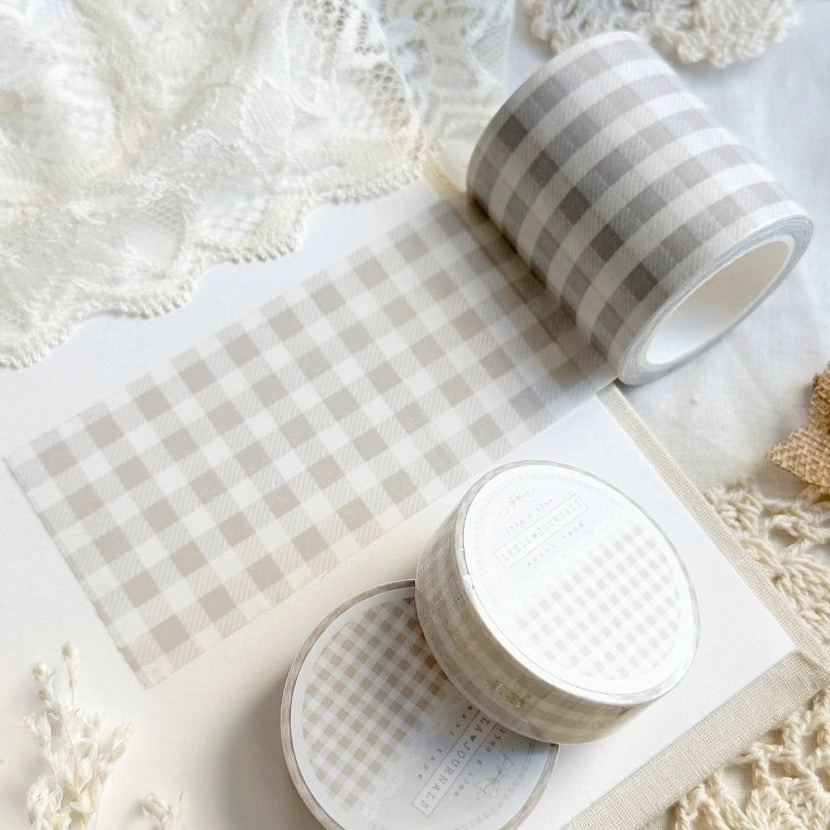 Soft Beige Plaid Washi Tape 50Mm glass foldable