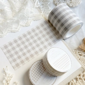 Soft Beige Plaid Washi Tape 50Mm glass foldable