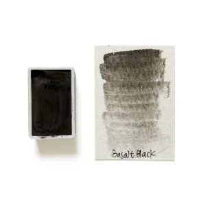 strong biodegradable Basalt Black (Mineral) - Artist Grade Handmade Honey Based Watercolor Paint Full Pan 3.2Ml