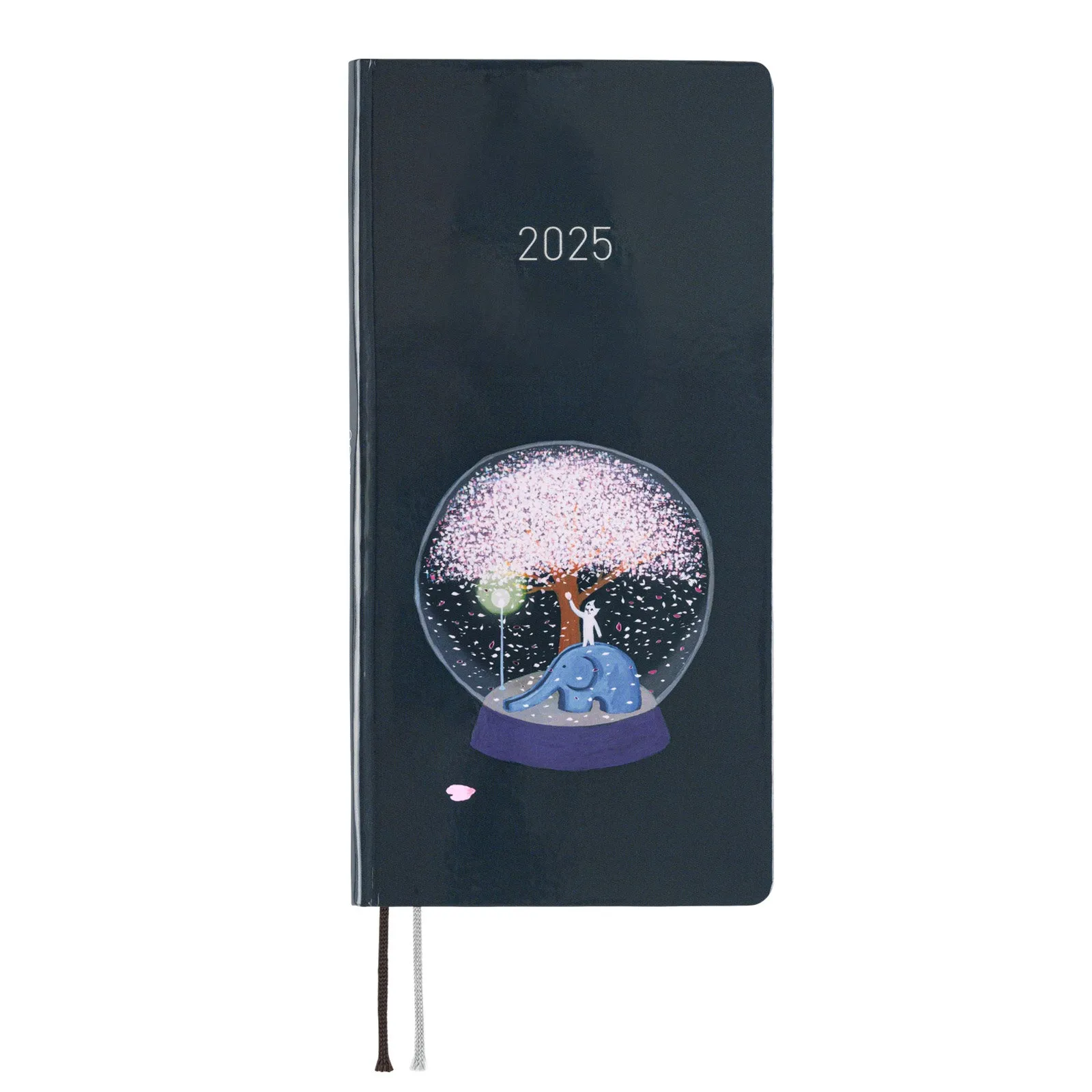 fiber locking Hobonichi 2025 Weeks Hiroko Kubota Night Cherry Blossom Snow Globe