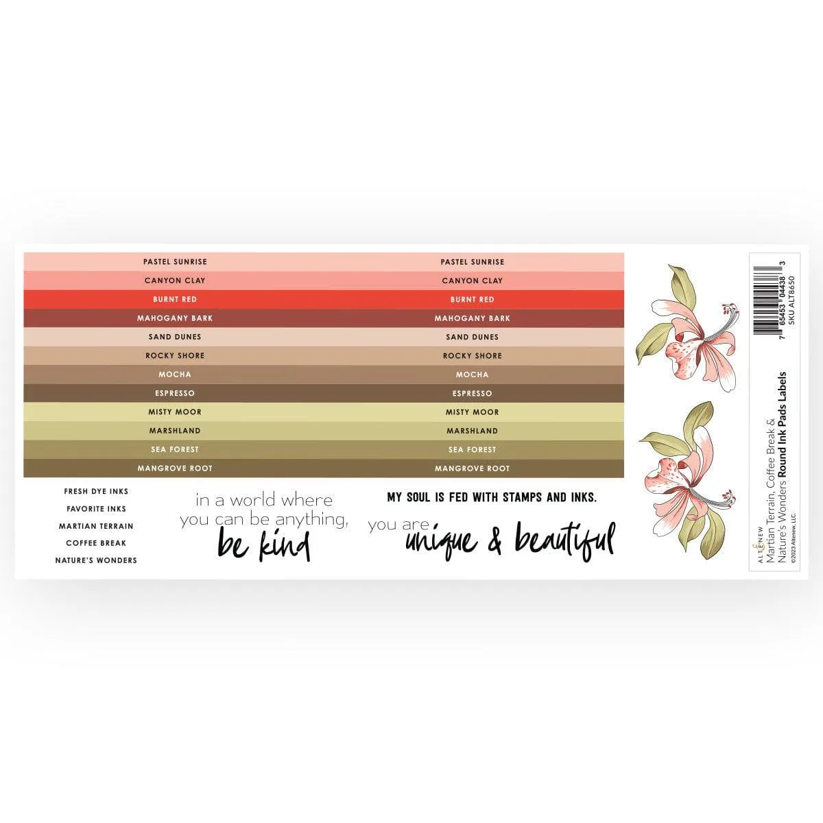 Round Ink Pads Label Set  - Martian Terrain, Coffee Break, NatureS Wonders slim