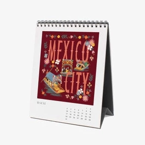 2025 Greetings From Around The World Desk Calendar tall round