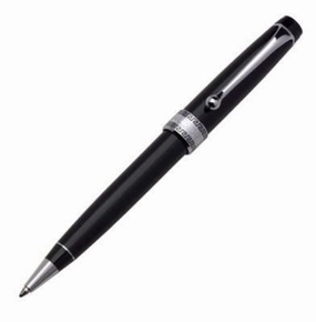 Aurora Optima Resin Chrome Black Ballpoint Pen locking synthetic