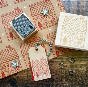 finest Christmas Gingerbread House Rubber Stamp