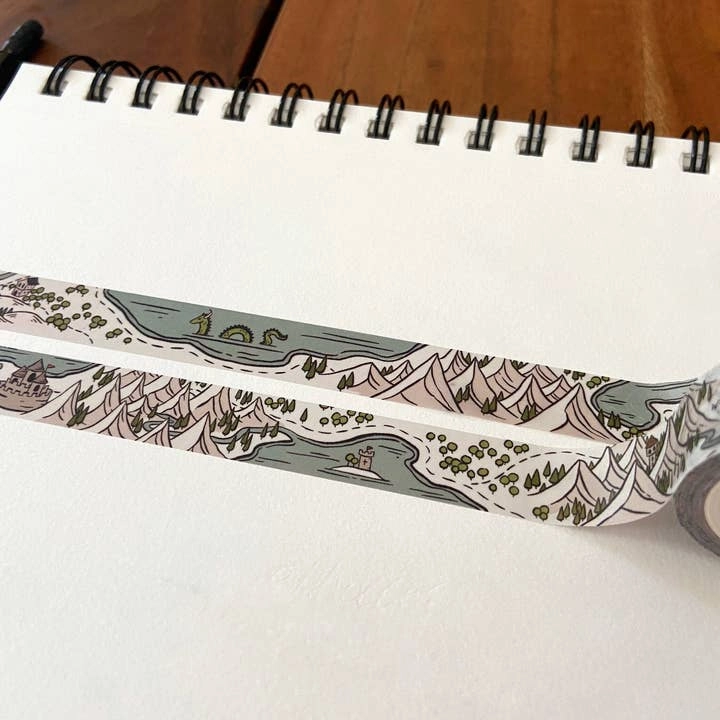 Fantasy Adventure Map Washi Tape - For World Builders, Rpg compact