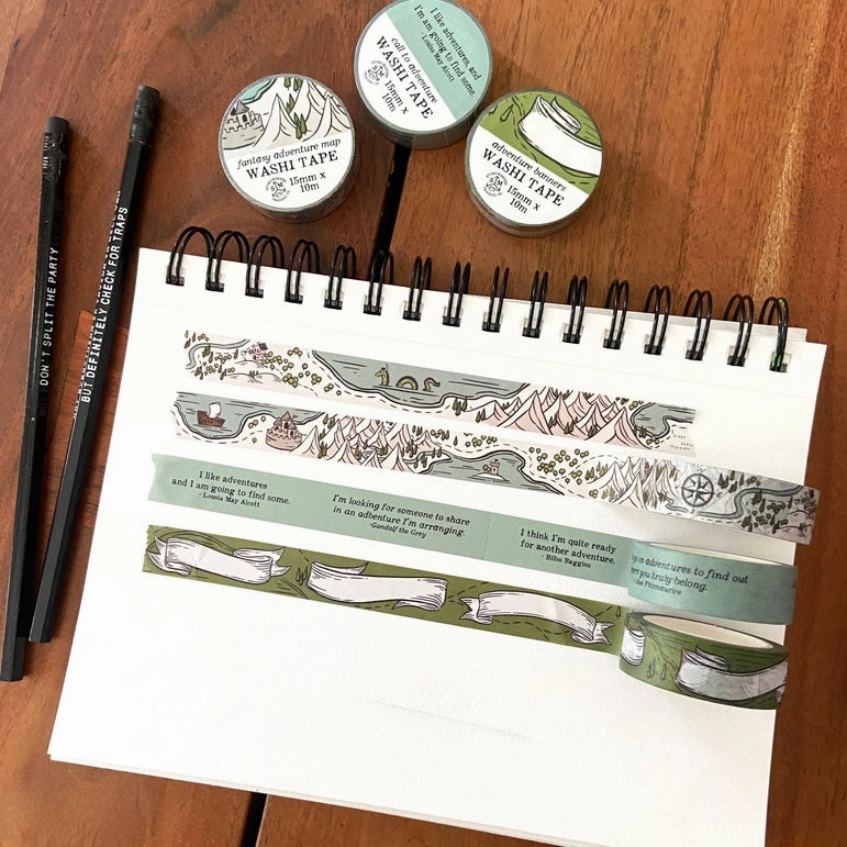 loose Fantasy Adventure Map Washi Tape - For World Builders, Rpg